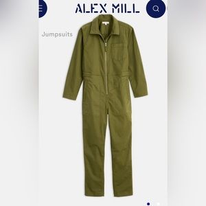 Alex Mill zip front jumpsuit, size Small. Faded Olive color. Worn once!